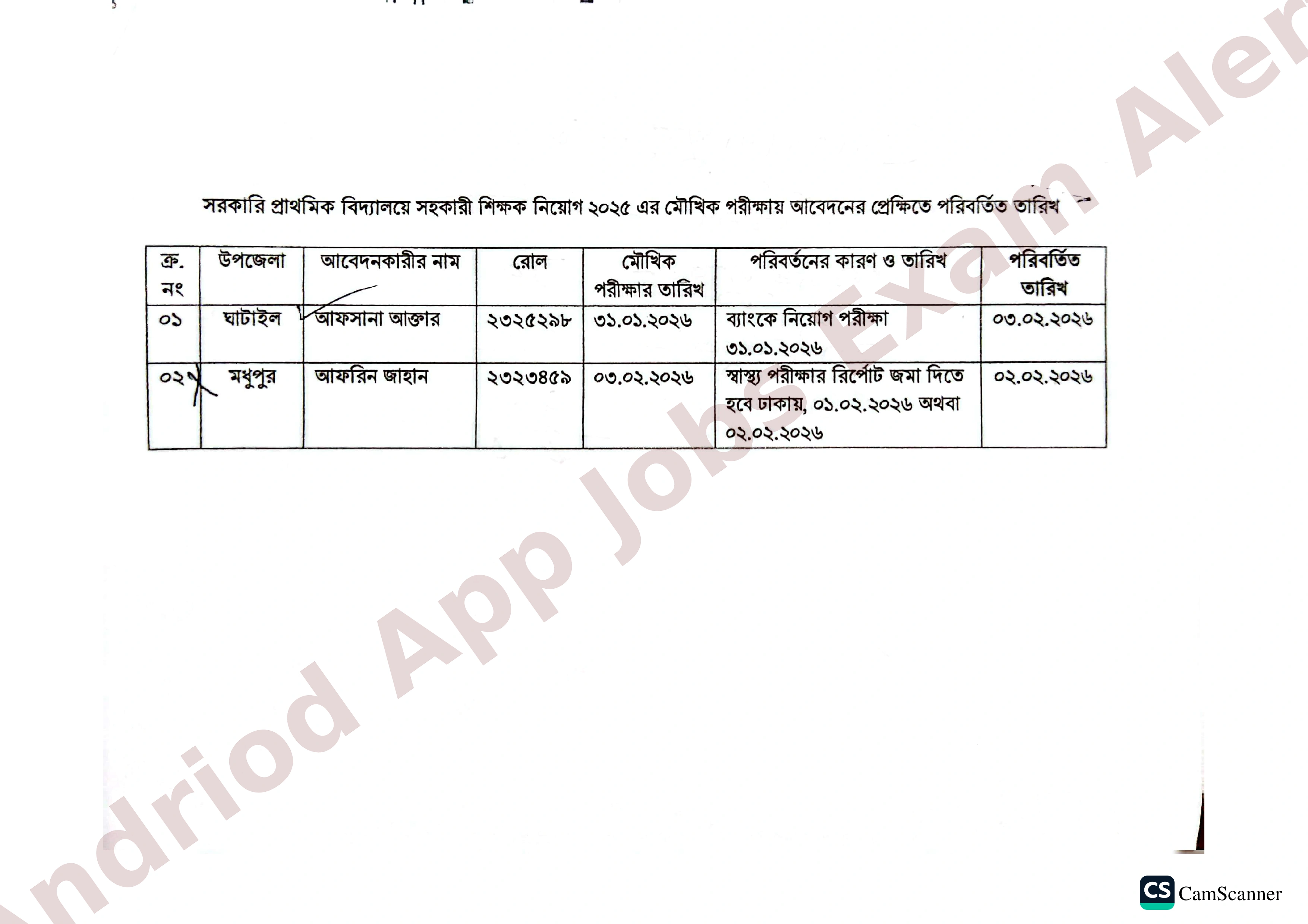 প্রাথমিক বিদ্যালয় নিয়োগের মৌখিক পরীক্ষার পরিবর্তিত সময়সূচী প্রকাশ