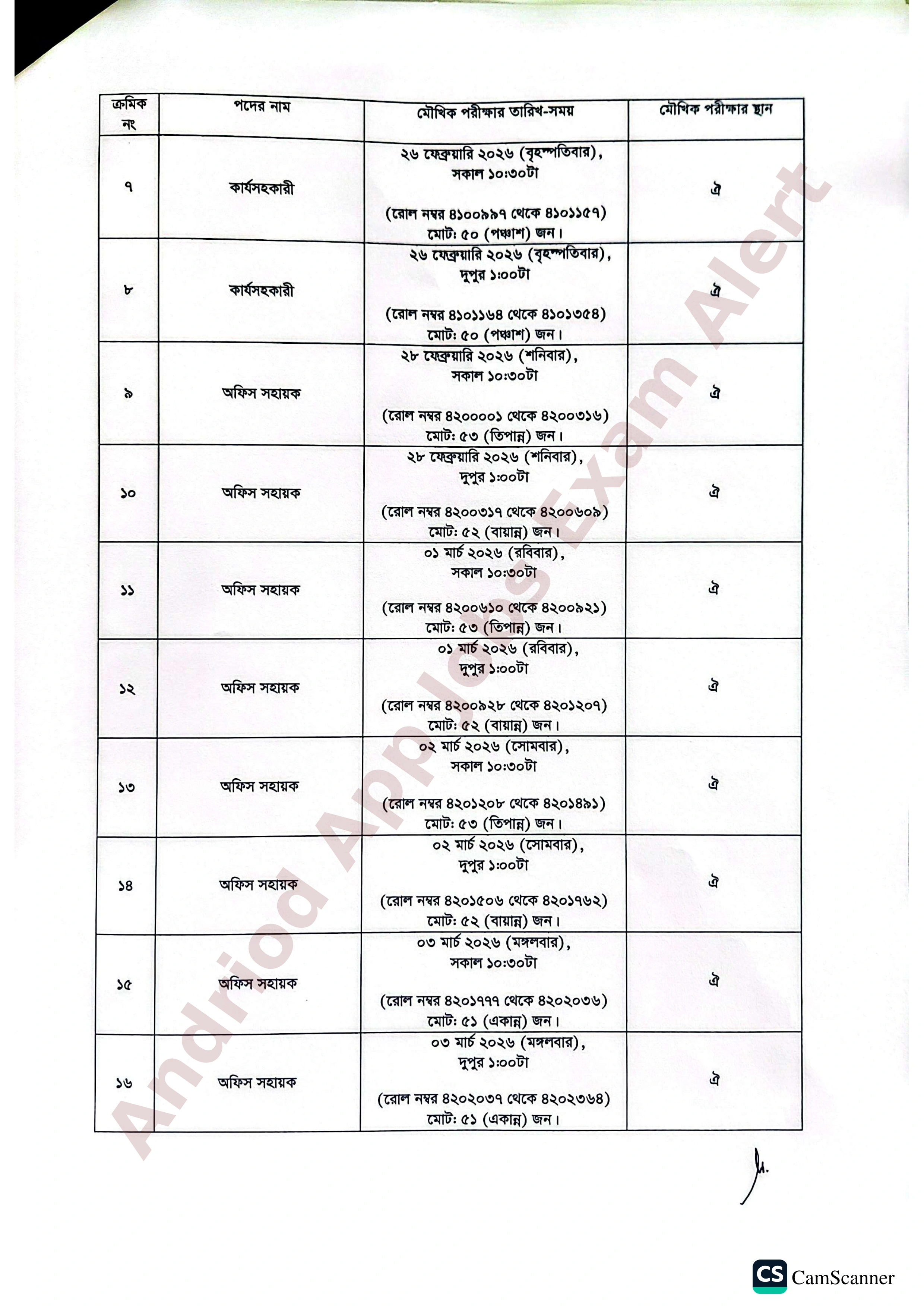 গাজীপুর উন্নয়ন কর্তৃপক্ষের মৌখিক পরীক্ষার সময়সূচি প্রকাশ