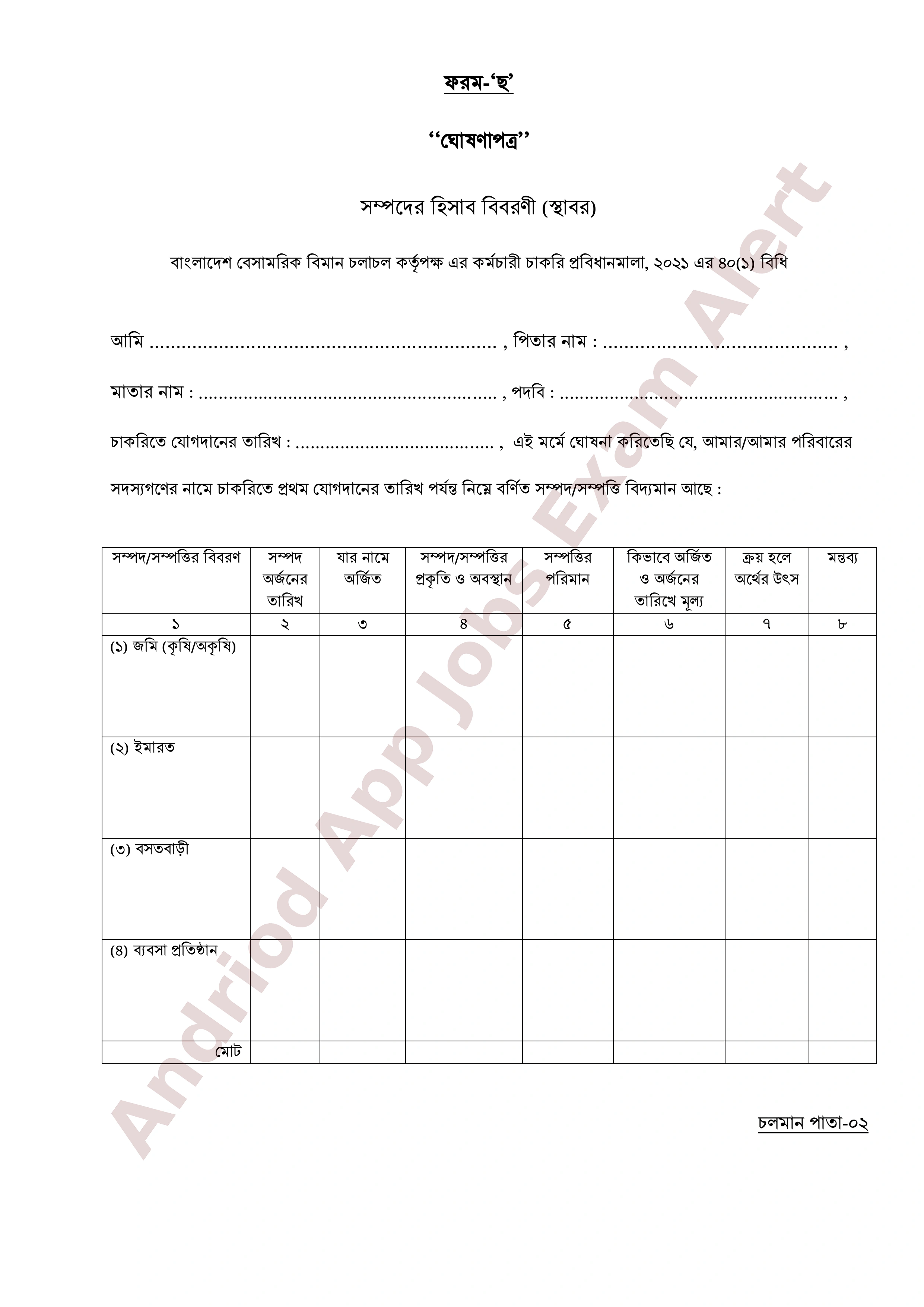বাংলাদেশ বেসামরিক বিমান চলাচল কর্তৃপক্ষের চূরান্ত ফলাফল প্রকাশ