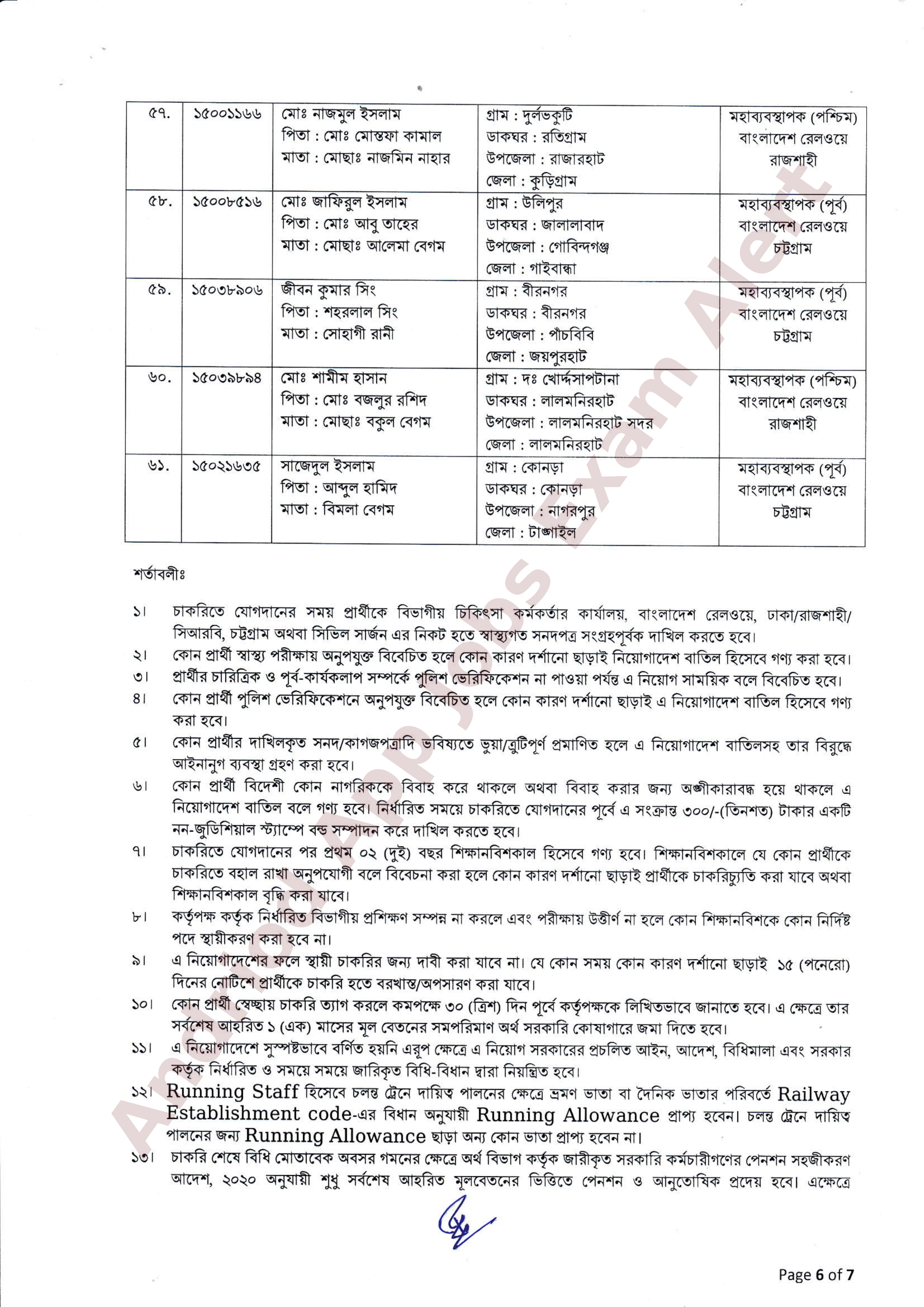 ৬১ পদে বাংলাদেশ রেলওয়ের নতুন নিয়োগাদেশ প্রকাশ