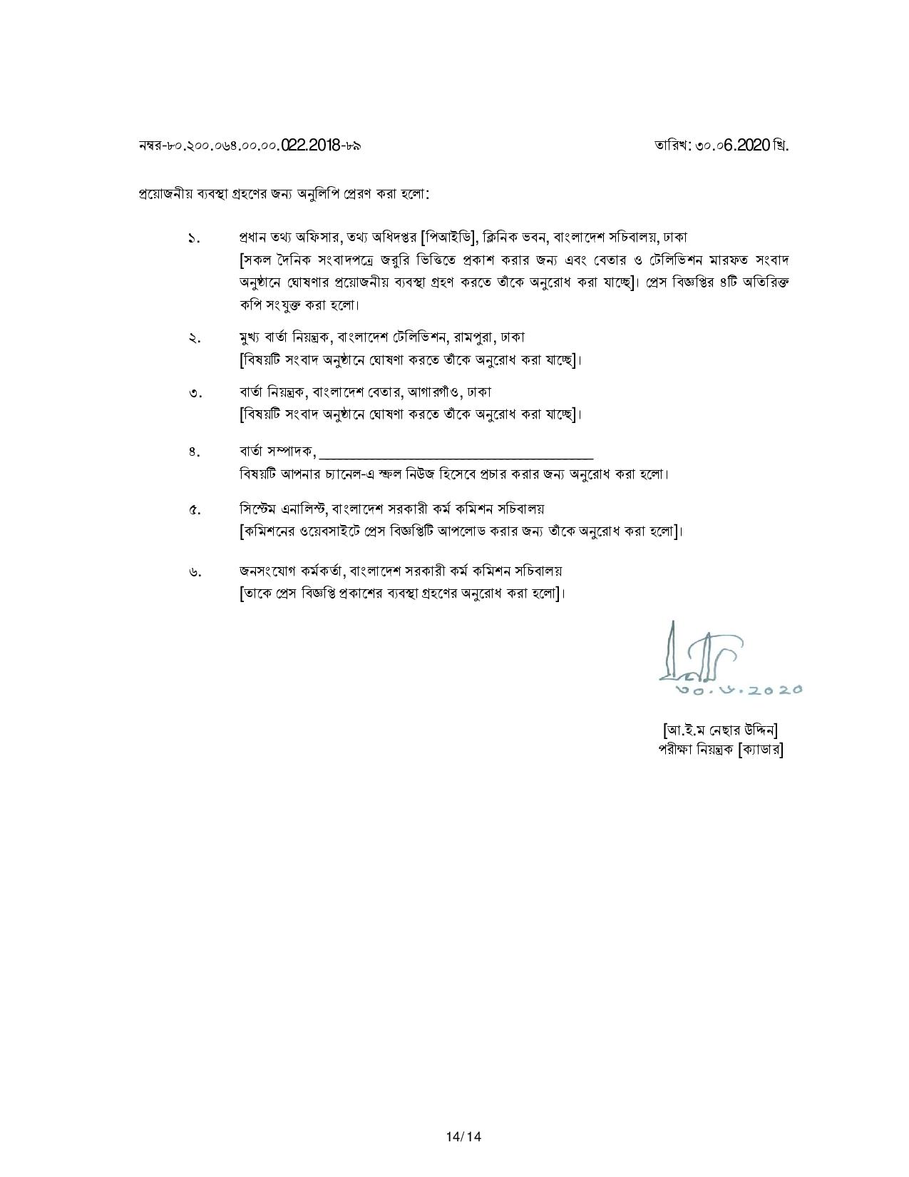 ৩৮তম বিসিএসের চূড়ান্ত ফলাফল প্রকাশ