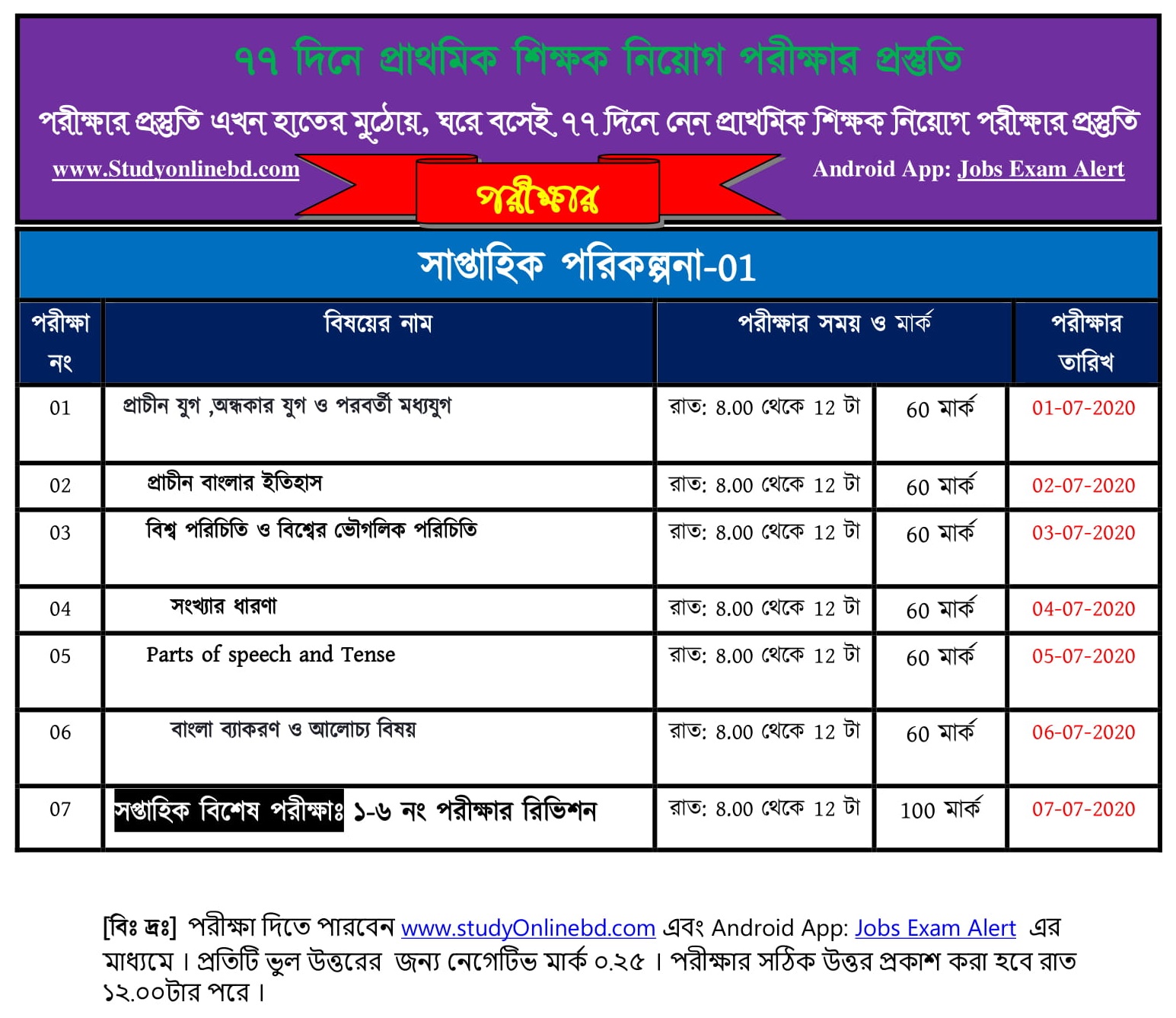 ৭৭ দিনে প্রাথমিক শিক্ষক নিয়োগের পরীক্ষার প্রস্তুতি , শুরু হচ্ছে আগামীকাল থেকে 