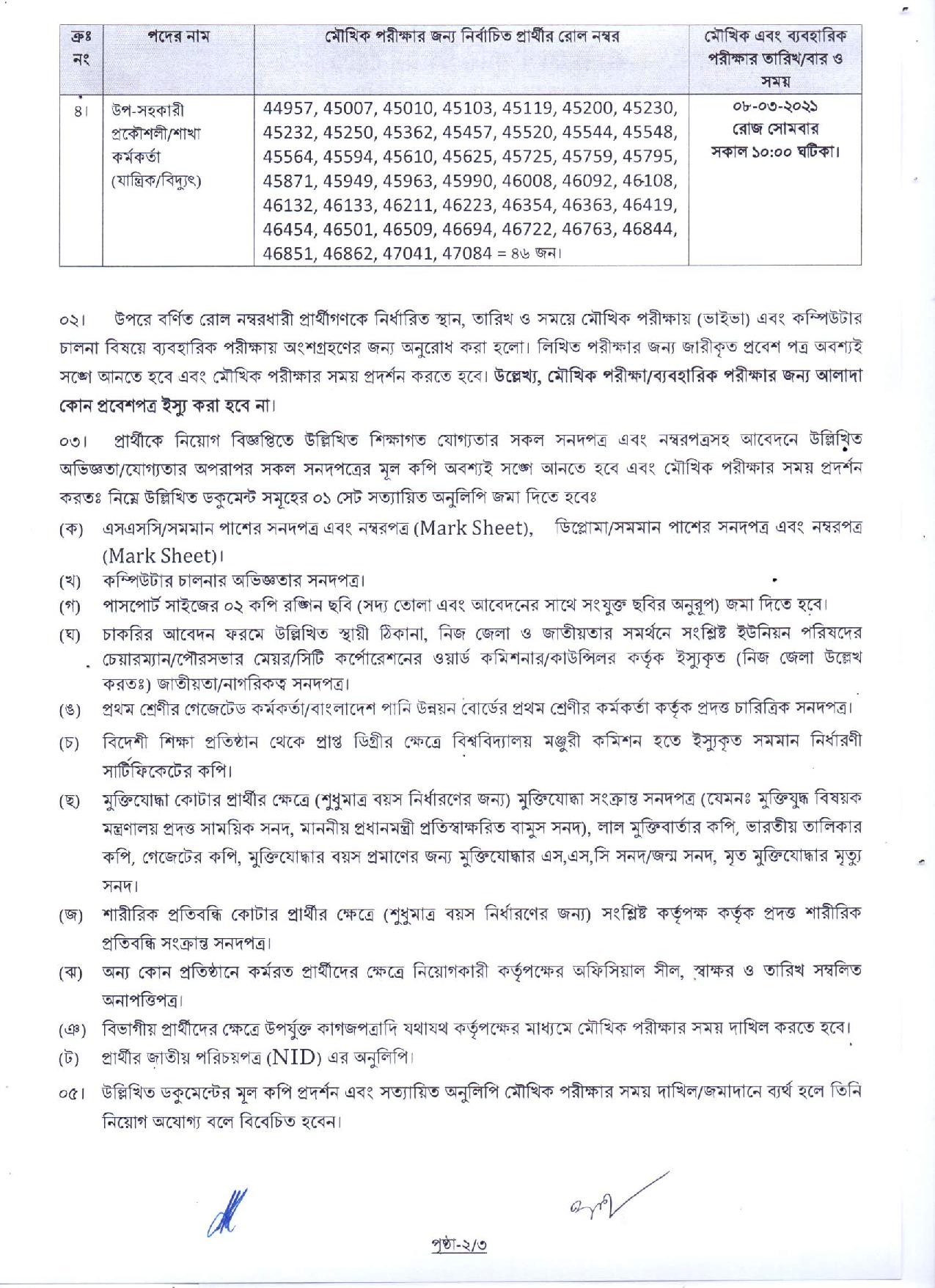 বাংলাদেশ পানি উন্নয়ন বোর্ডের চাকরির পরীক্ষার সময়সূচি প্রকাশ