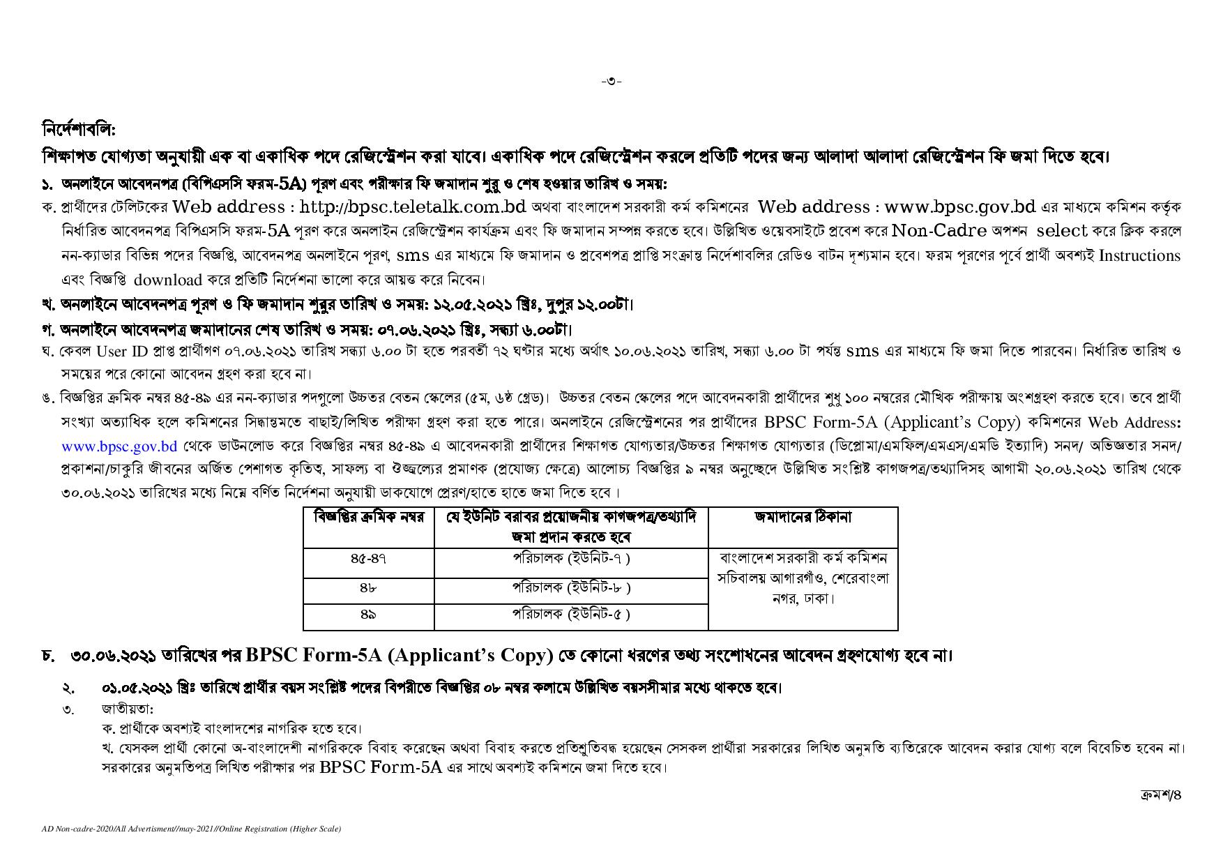 বাংলাদেশ সরকারি কর্ম কমিশনের নতুন নিয়োগ বিজ্ঞপ্তি প্রকাশ