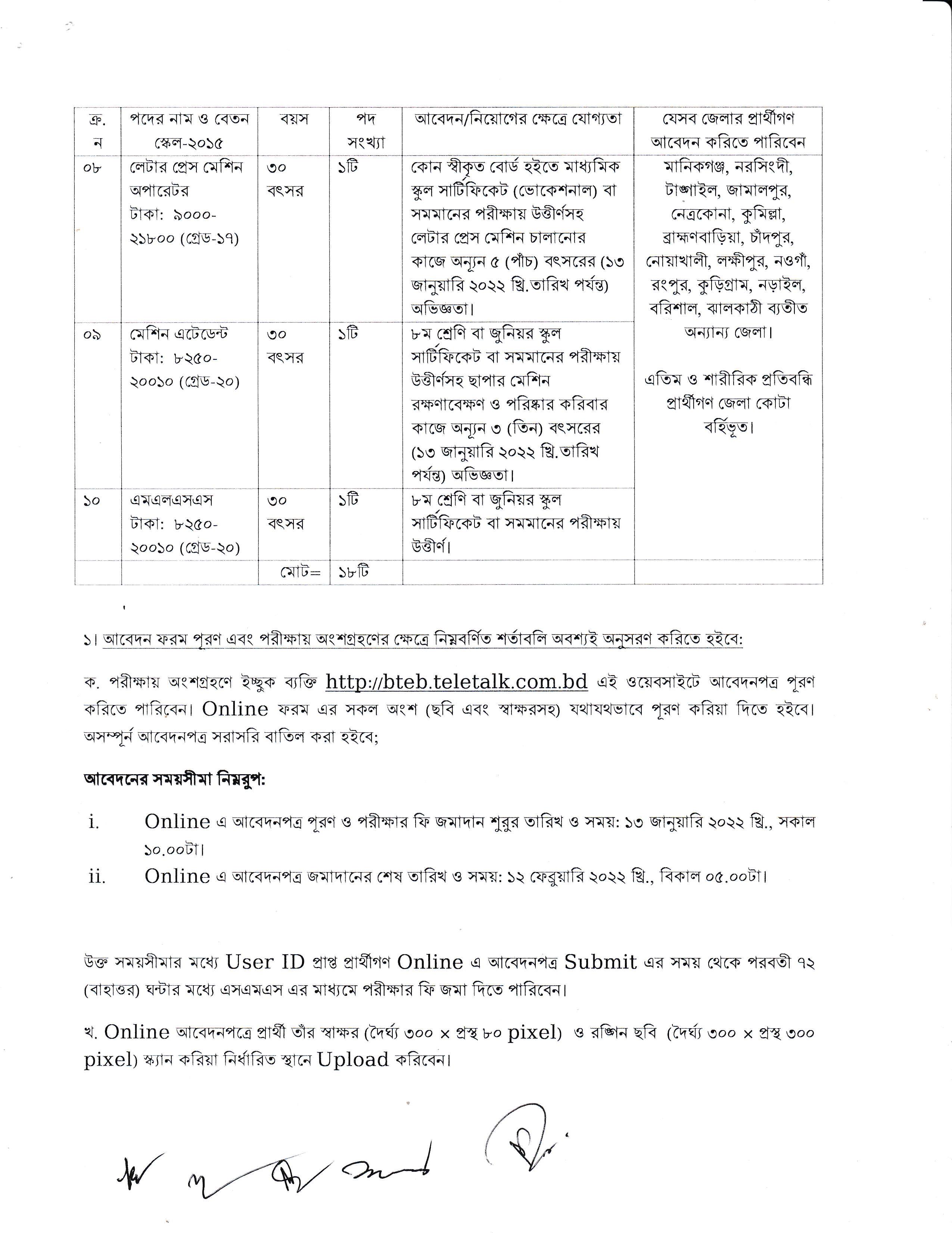 বাংলাদেশ কারিগরি শিক্ষা বোর্ডের নতুন নিয়োগ বিজ্ঞপ্তি প্রকাশ